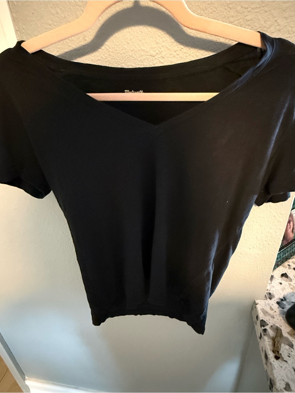 Madewell Black V-Neck Short Sleeve Tee - Soft Cotton